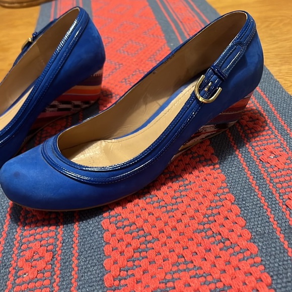 Blue wedge pumps - Picture 3 of 4